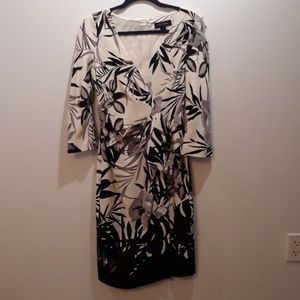 St John Black and White Silk Dress
